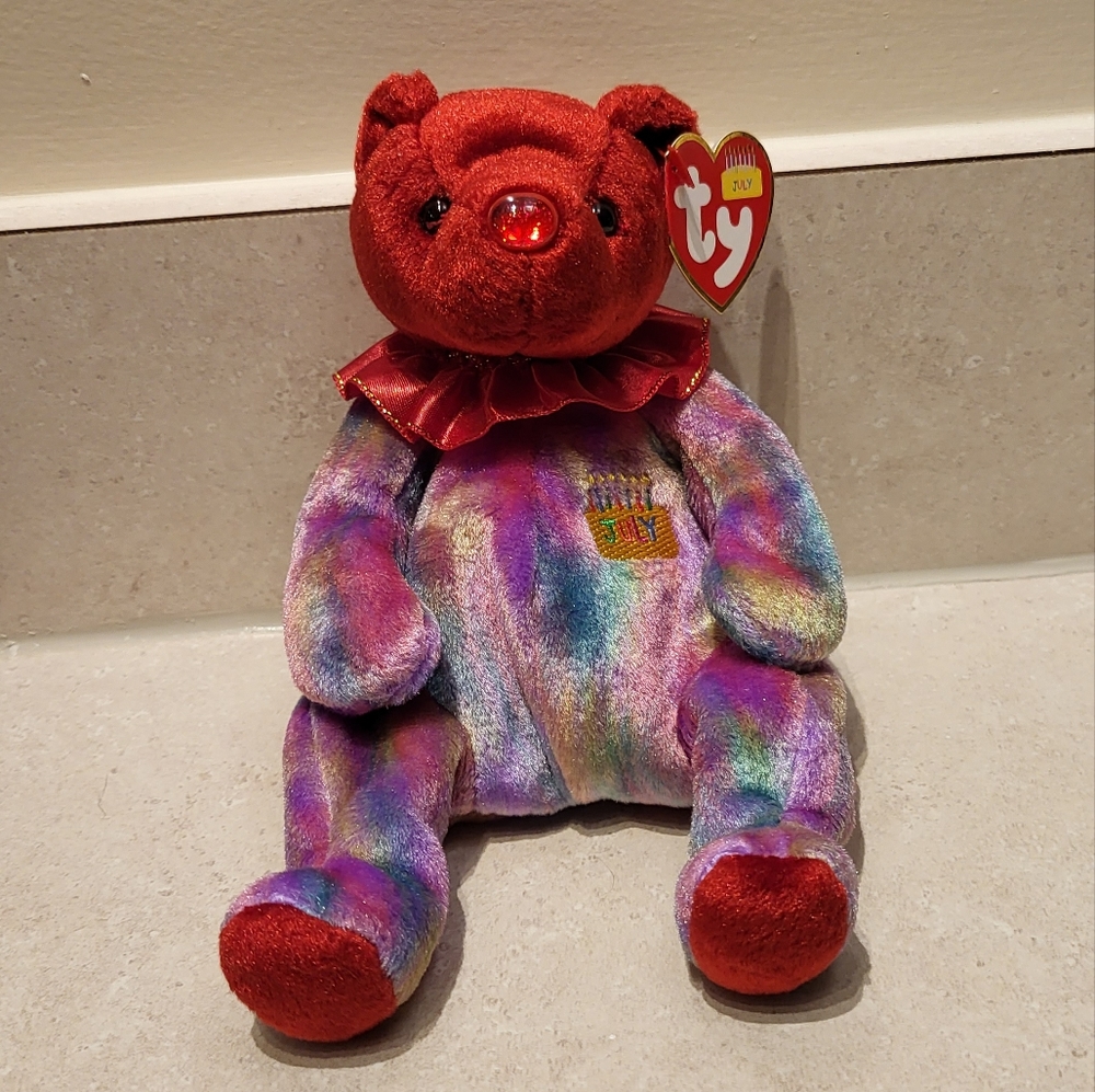 Ruby the July Birthday Bear Ty Beanie Baby Plush